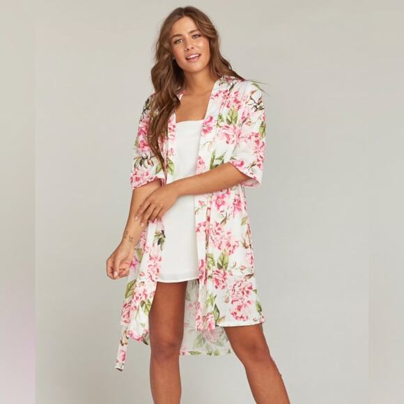 Show Me Your Mumu Pink and Green Brie Floral Robe - One Size 🌸🌿🌸 - Picture 1 of 13